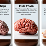 Here are three image prompts for Stable Diffusion, each designed to capture a distinct aspect of the provided text on alternative proteins for brain health: